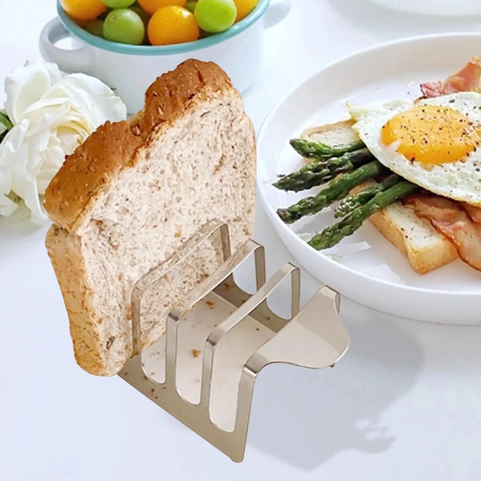 Toast Rack Organiser, Stainless Steel Bread Rack, Air Fryer Accessories, Food
