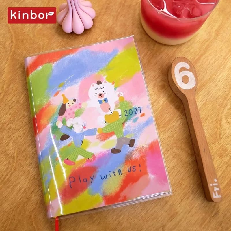 2027 Kinbor B6 Weekly Agenda Notebook,4 Style Illustrated Time‑Management Efficiency Planner Smooth Paper With Calendar For Work