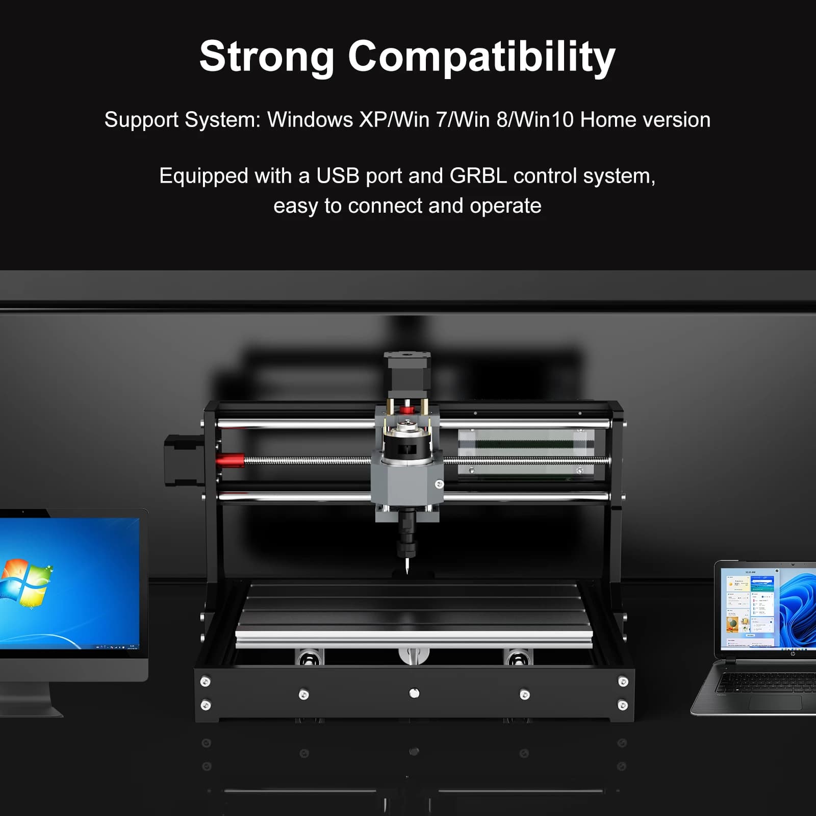 Fresatrice CNC TWOTREES TTC3018 con ER11, Macchina per Incisione CNC, Incisione e Taglio di Acrilico e PCB, Router per Legno a 3 Assi Fai-da-Te, Incisore Laser