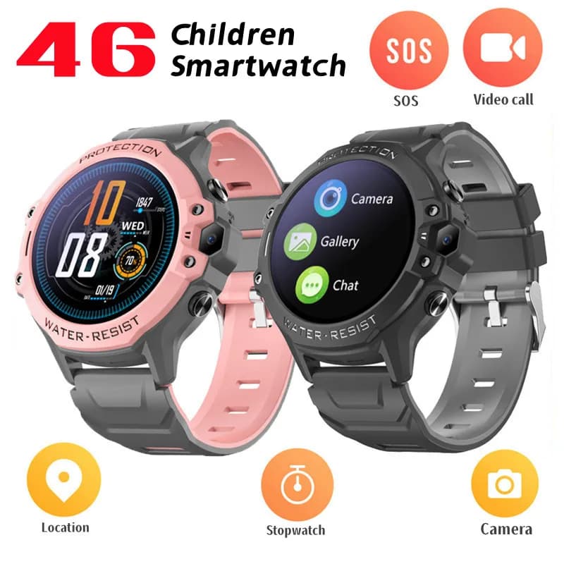4G Childre Phone Watch SIM Card chiamata vocale Smart Watch posizionamento GPS videochiamata studente guarda monitoraggio posizione Tracker SOS