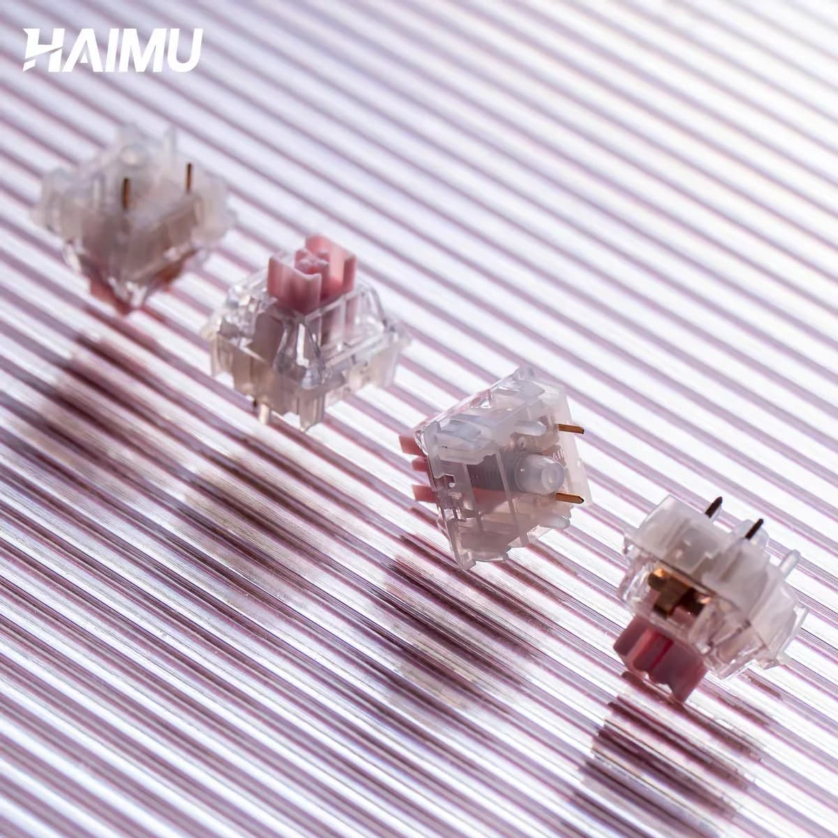 HAIMU Interruttore Silenzioso Pink Salt 5 Pin Tattile per Tastiera Meccanica Personalizzata, Switch Mute con Lubrificazione di Fabbrica, Hot Swap, Accessori PC