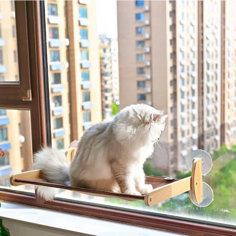 Hammock Cat Hammock Suction Cup Sturdy Durable Cats Nest Indoor Window Comfortable Cat Hanging Bed Wooden Cats Climbing Frame