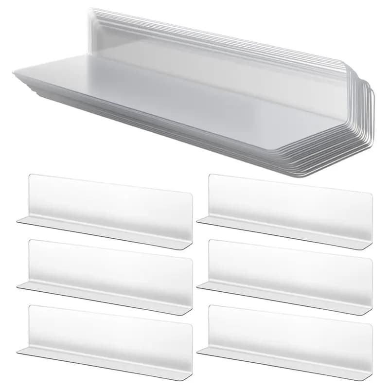 ABGR-Per armadio da cucina portaoggetti espositore negozio 20 pezzi 20 cm divisori per scaffali a forma di L organizzatori in plastica trasparente