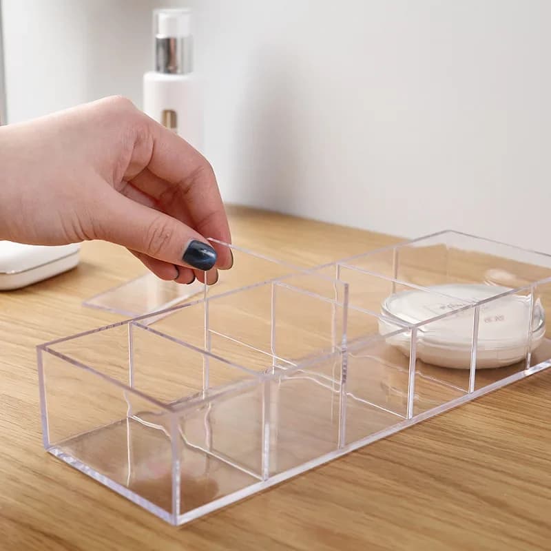 1/2 pz 6 griglie supporto per trucco staccabile collana orecchini organizzatore acrilico cosmetici scatola di immagazzinaggio supporto per il trucco