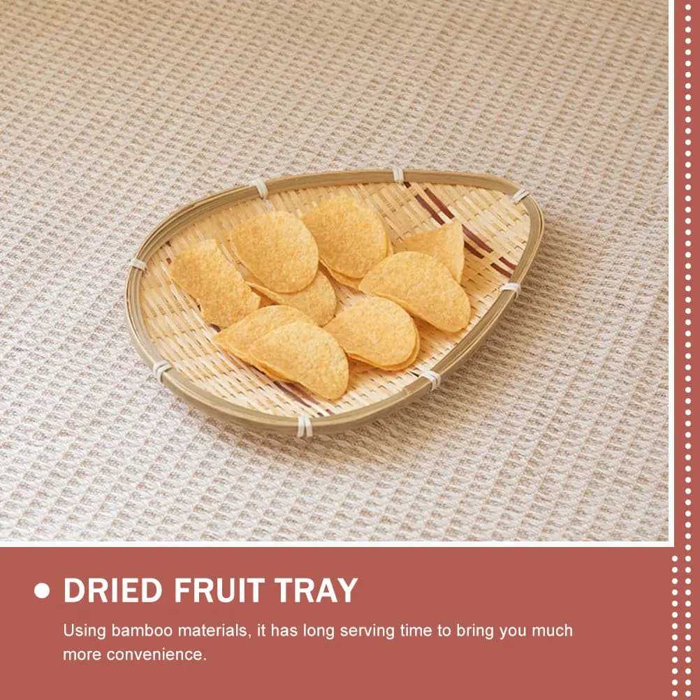 Bamboo Candy Tray Light Portable Snack Storage Dish for Dried Fruits Nuts Cookies Chocolates Party Serving Home Decor Gift Idea