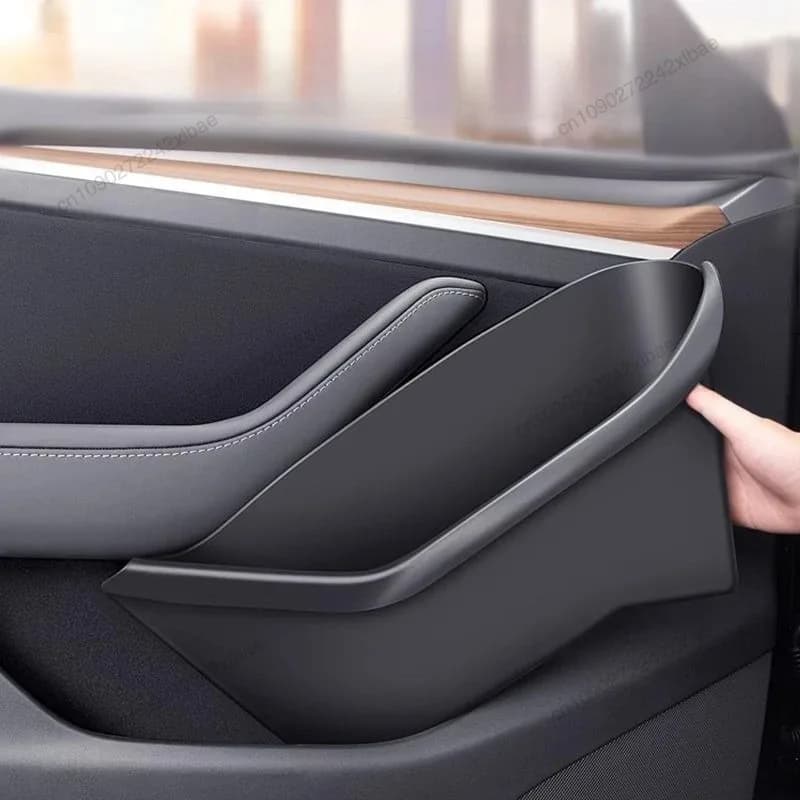Scatola portaoggetti per porta 4 pezzi TPE impermeabile anti sonaglio su misura organizer per interni auto per Tesla nuovo modello Y 2025 lancio Juniper