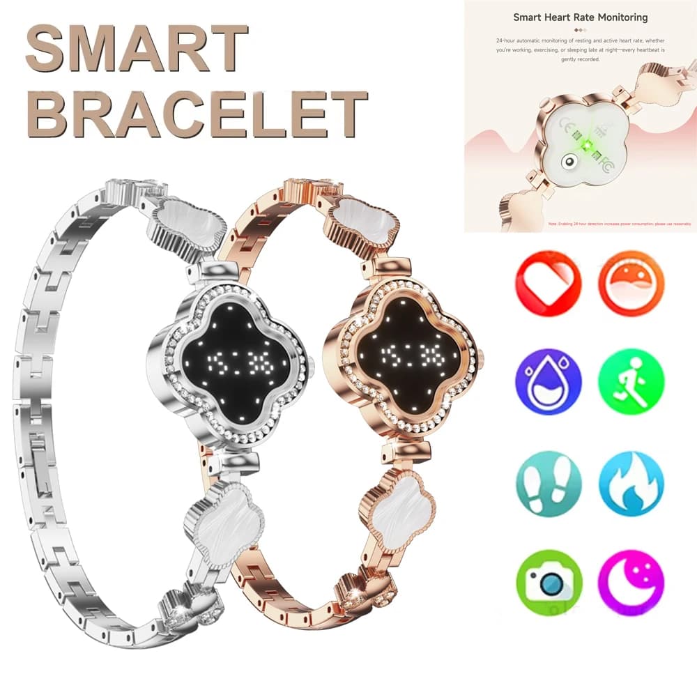Nuovo Braccialetto Smart 2026 per Donne, Impermeabile, per Nuoto e Sport, con Monitoraggio della Frequenza Cardiaca, del Sonno e Contapassi, Regalo per Donne