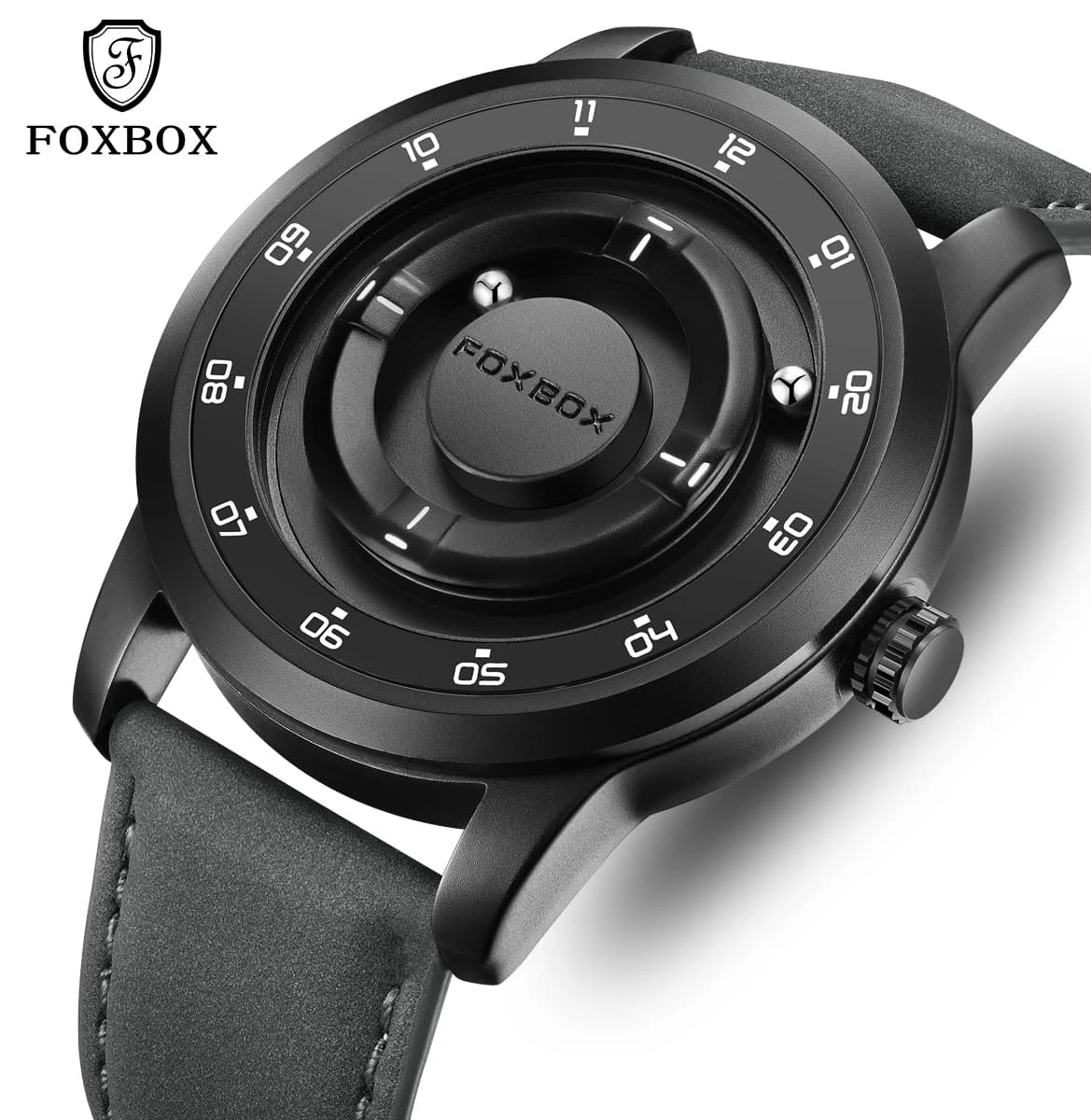 FOXBOX Design Planet, Fluctuating Magnetic Hands, Ball Bearings, Creative, Simple, Waterproof, Men's Quartz