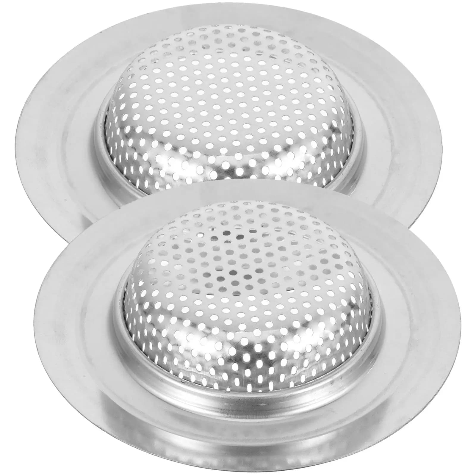 Stainless Steel Sink Strainer 2 Pack Kitchen Drain Filter Basket Food Waste Hair Catcher Smooth Edge
