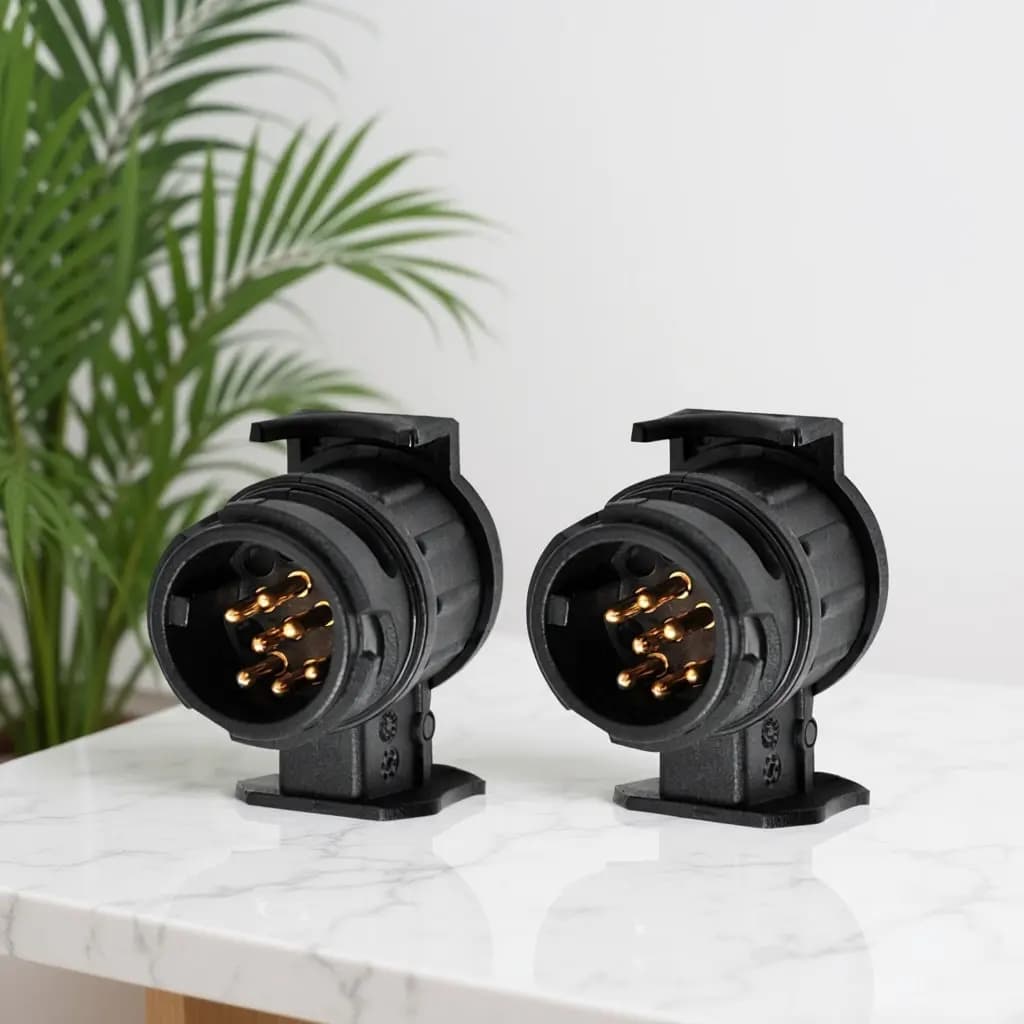 Adattatore Connettore Rimorchio da 13 Pin a 7 Pin Impermeabile 12V per Conversione Illuminazione Caravan e Rimorchi con Chiusura a Scatto e O-Ring