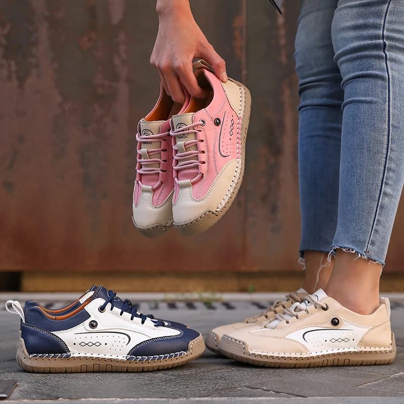 Nuove Scarpe Casual da Donna in Pelle Fatte a Mano, Comode Scarpe Basse alla Moda, Sneakers Slip-on, Mocassini, Taglie Grandi 36-43