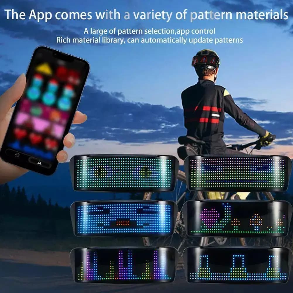 2025 Casco moto Spia Guida notturna Schermo fai da te Led Bike RGB Casco APP Display schermo a LED Fanale posteriore Programma S2M3