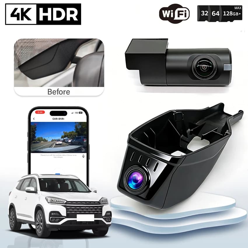 DVR recorder for cars with night vision 4K HD 2160P, Plug and Play, Wi-Fi, double lens, dashcam for Chery Tiggo 7 Tiggo 8 Pro 2020- 2022