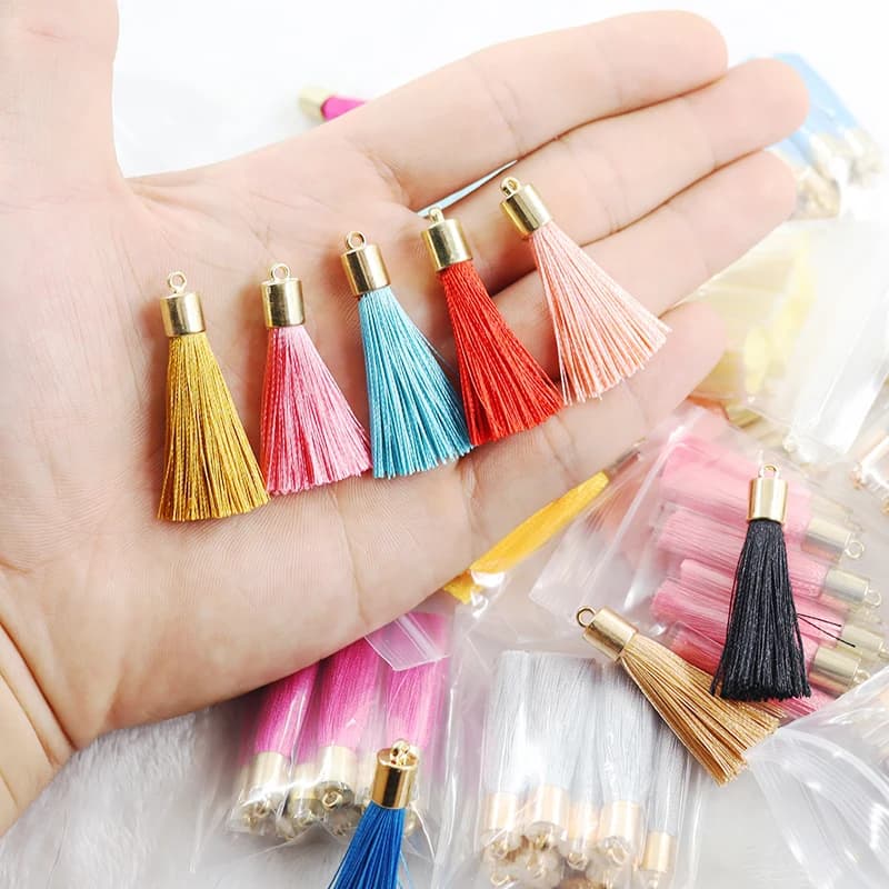 5/10/20pcs 29 Color 4cm Tassel Silk Brush Charms DIY Earring Keychain Tassel Pendant Jewelry Making Supplies Finding Accessories