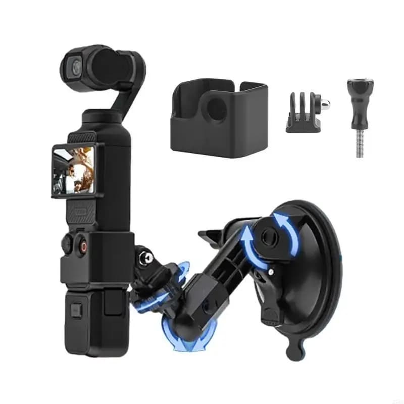 J78A Portable Vehicles Suction Cup Mount Universal Action Cameras Adjustable Window Windshield Mount Holder 1/4 Screw Port