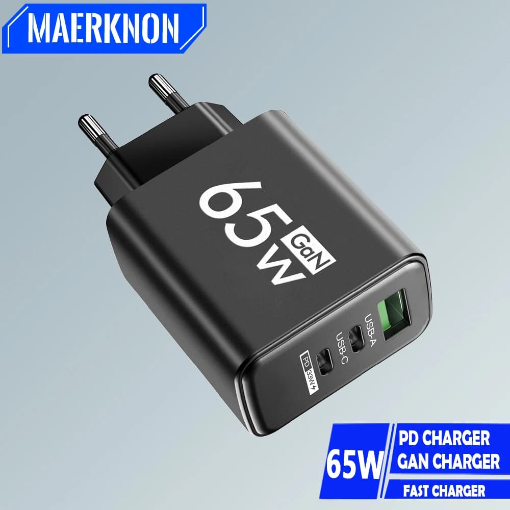 Quick Rechargeable USB Type C Charger GaN PD 3.0 Quick Wall Charging for iPhone 15 Xiaomi Huawei Oneplus