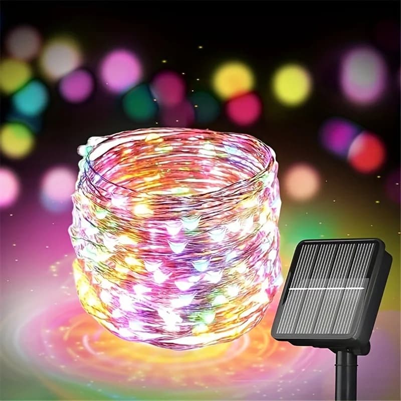 Luci a stringa LED solari da esterno con filo di rame, 8 modalità, per matrimoni, feste, giardino, casa, patio, prato, albero, portico, cancello, decorazione fai da te