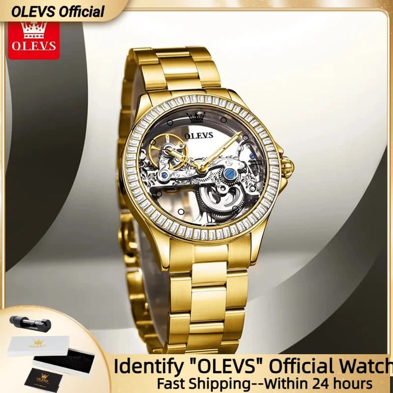 OLEVS 6699 Women's Gold Watch Luxury Diamonds Watch Automatic mechanical watches for women 2025 NEW watch