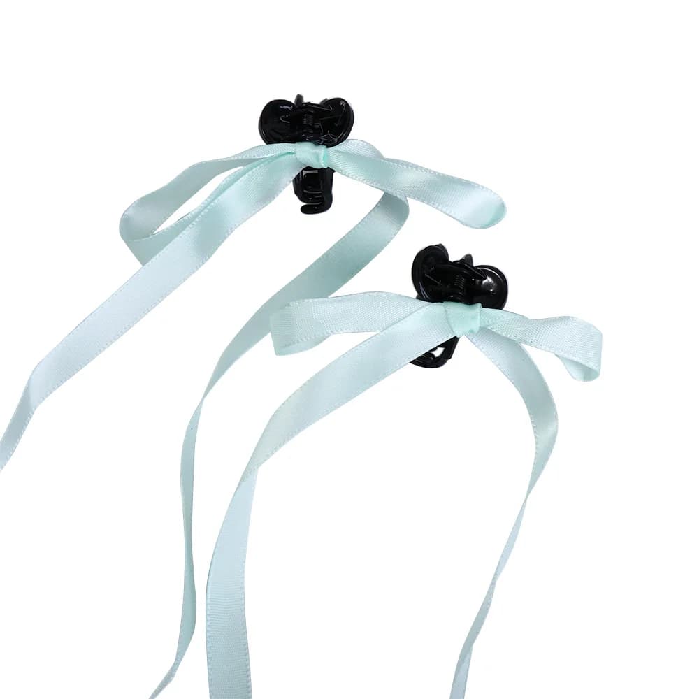 Hair accessory with braided ribbon, y2k style, fabric bow, Balletcore bow, Korean style hair accessory, girl hair clip, small hair clamp
