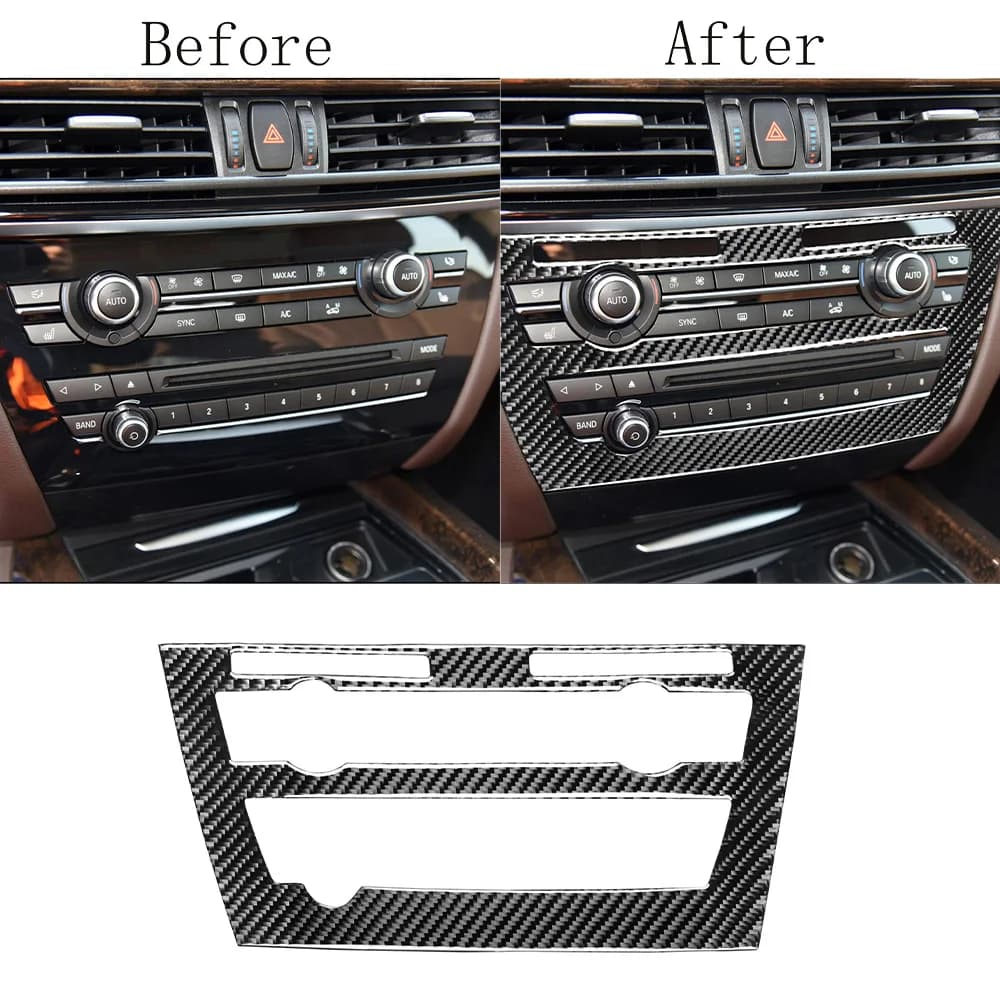 Auto Center Console CD Pannello Decorazione Copertura Trim Adesivo Decalcomania In Fibra di Carbonio per BMW X5 X6 F15 F16 2014-2017 Accessori Auto