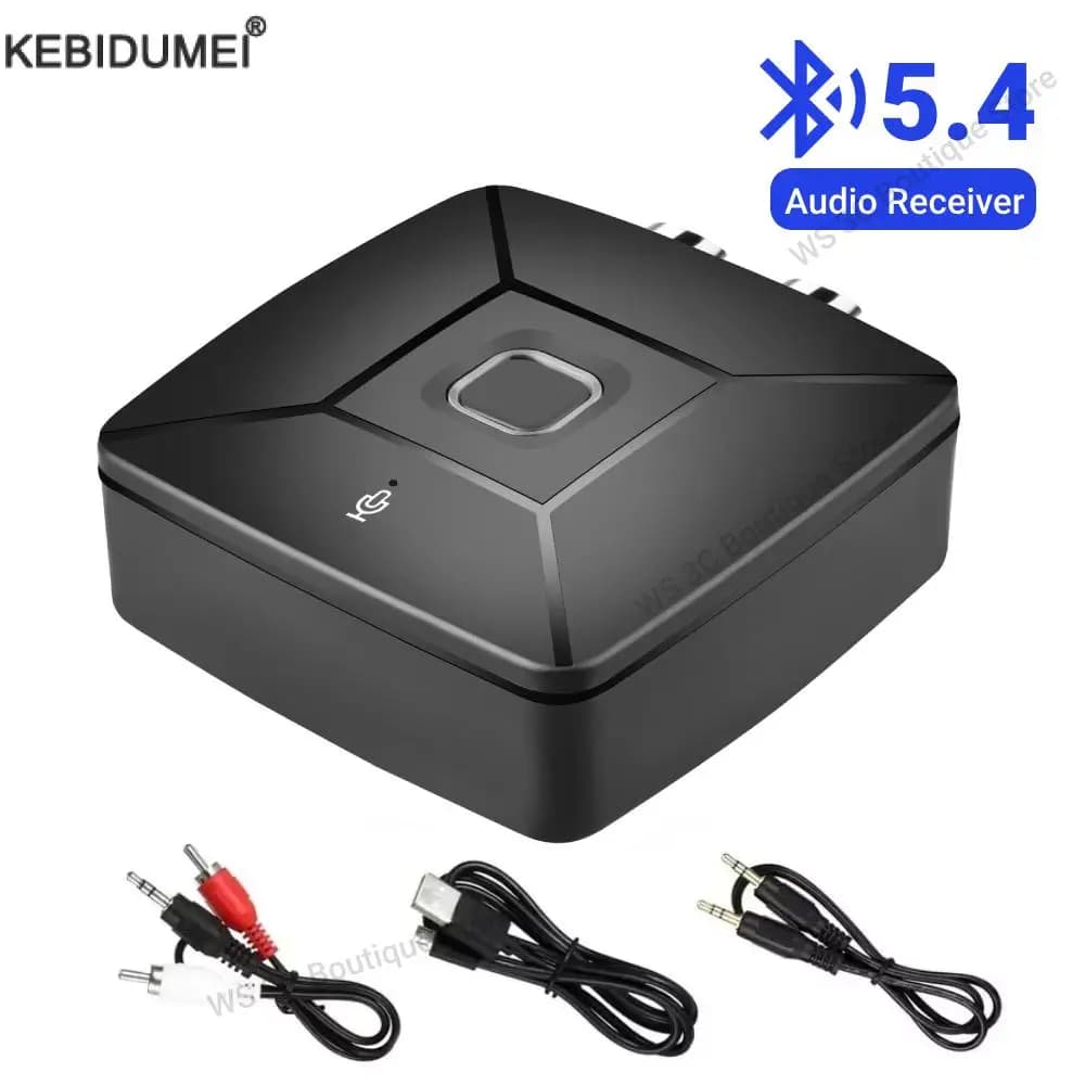 Bluetooth 6.0 Hi-Fi 3.5 mm AUX 2RCA Wireless stereo music adapter with microphone for car kit Amplifier speaker