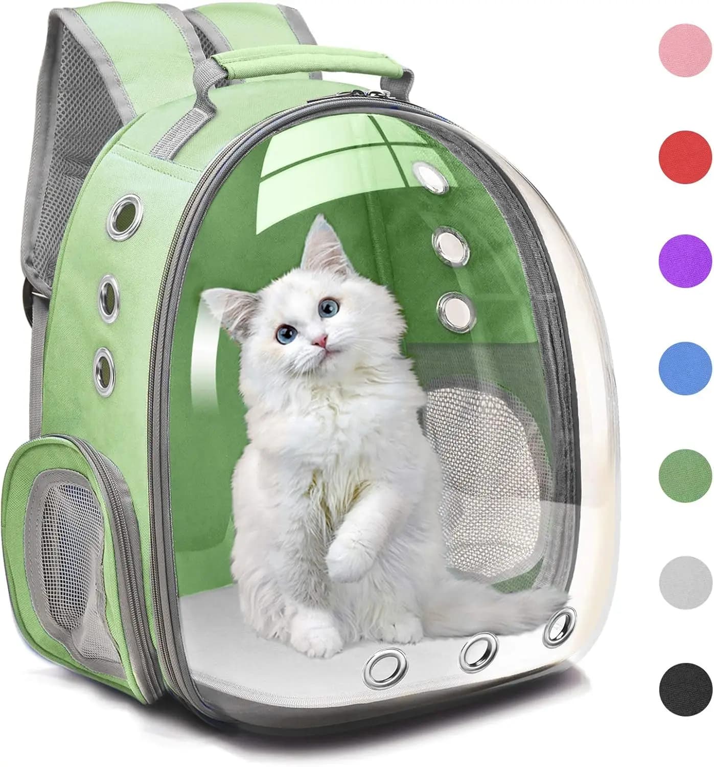 Zaino da viaggio Trasportino per animali domestici per cani e gatti, capsula spaziale per escursioni aeree approvate - Verde