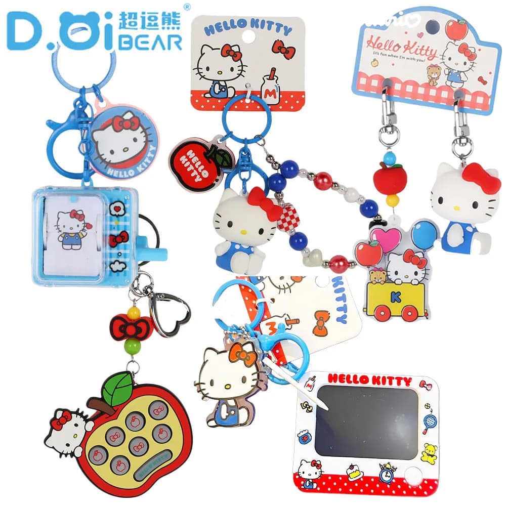 Portachiavi Hello Kitty autentico, zaino di tendenza, fascino, cartone animato, periferico, antistress, mini ciondolo, regali di compleanno per ragazze