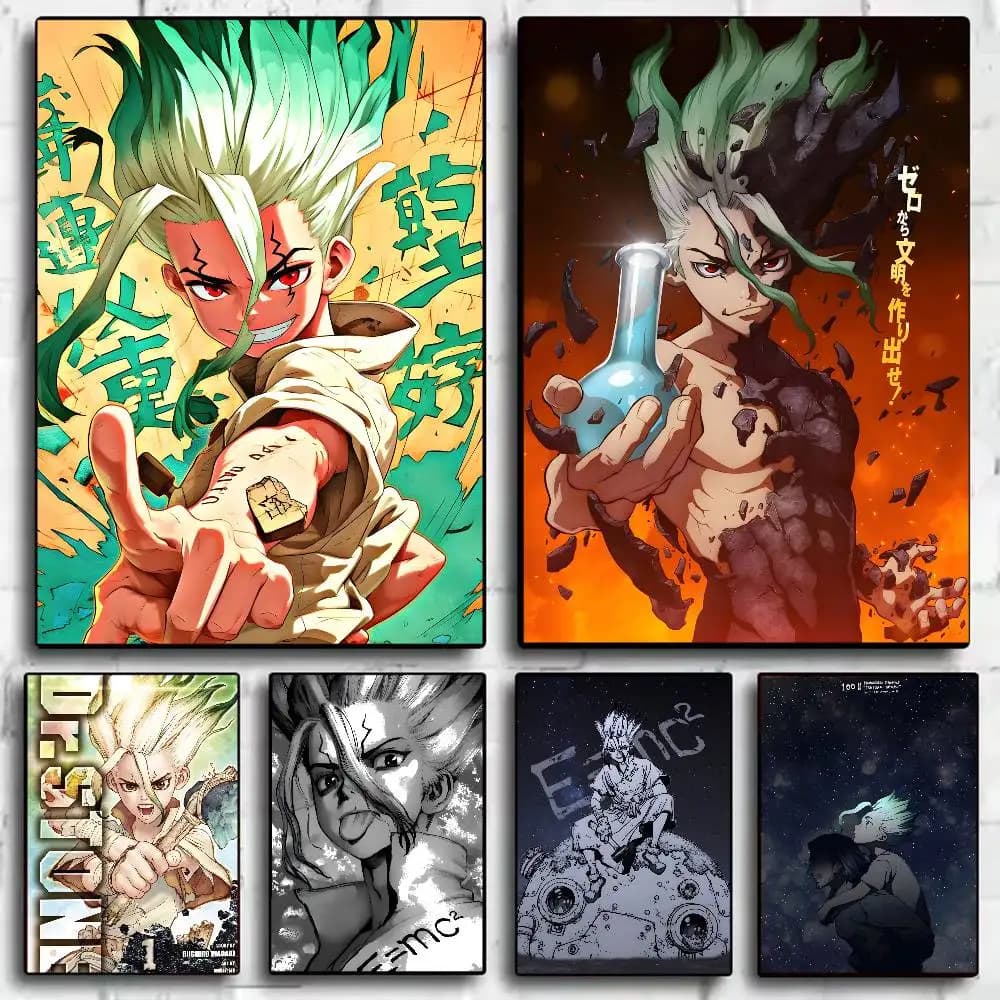 Classic Anime Dr Stone Poster HD Art Wall Waterproof Home Living Room Bedroom Bar Aesthetic Decoration