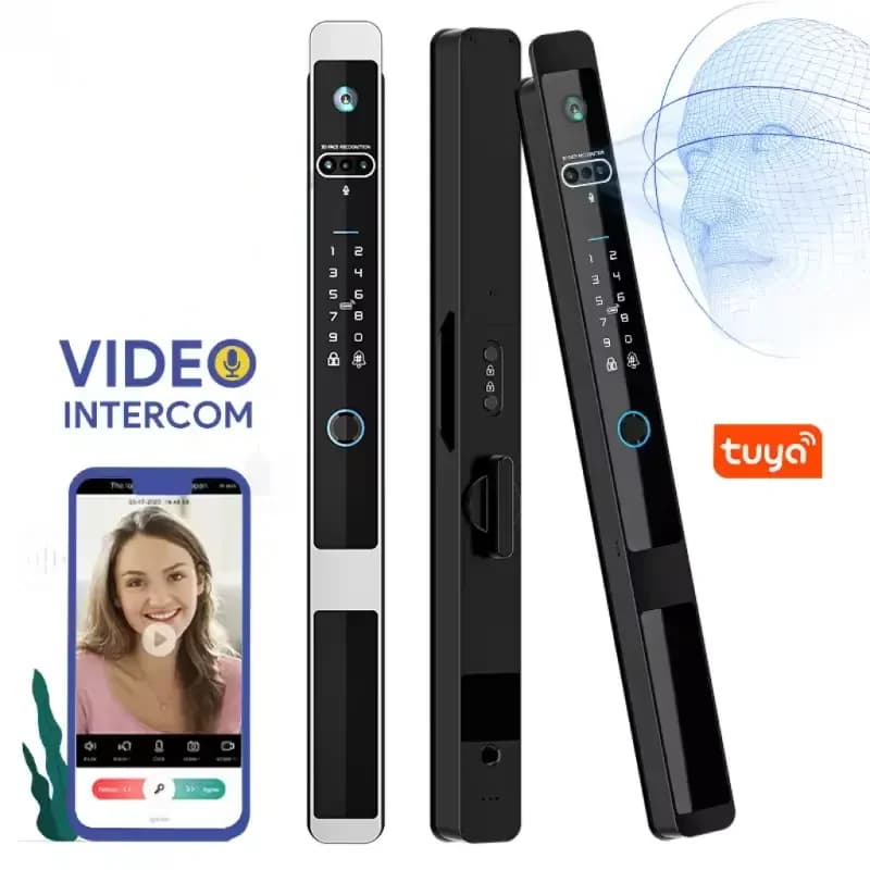 Videocitofono con telecamera Impermeabile IP65 Serratura automatica sottile intelligente in alluminio Face Tuya wifi 3592 euro da infilare Serratura digitale UPVC