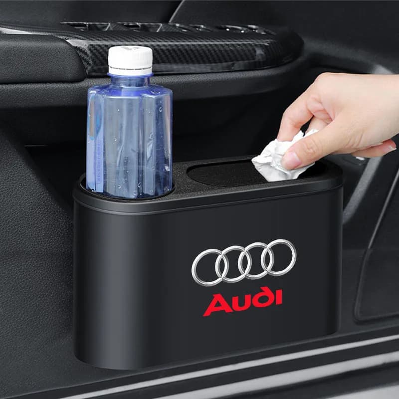 1 pz portatile appeso mini auto cestino della spazzatura cestino della spazzatura per Audi A5 A6 C6 C5 A1 A7 A8 Q2 Q3 S3 A4 B5 B6 A3 8P 8V 8L Rs S