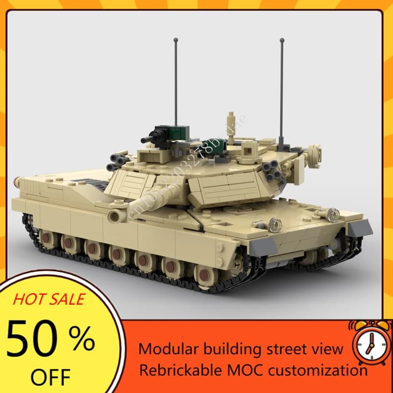1170PCS MOC WW2 Military Series Leopard 2A5 Destroyer Armored Car Model Custom Puzzles DIY Assembly Child Xmas Toys Gift