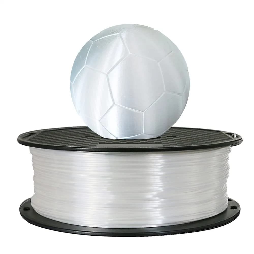 Filamento PLA Bianco Perla Seta 1.75mm 1KG 2.2LBS Bobina per Stampante 3D FDM, Finitura Metallica Lucida Setosa