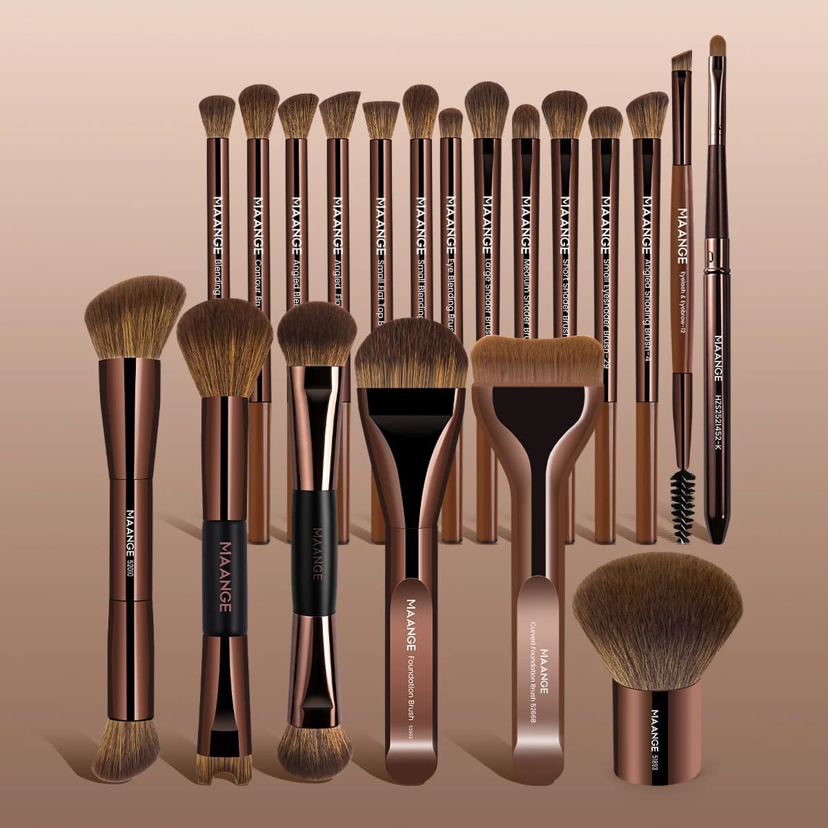 MAANGE 20pcs Makeup Brushes Foundation Brush Nose Contour Brush Eyeshadow Brush Eyelash Brush Eyebrow Brush Women's Holiday Gift
