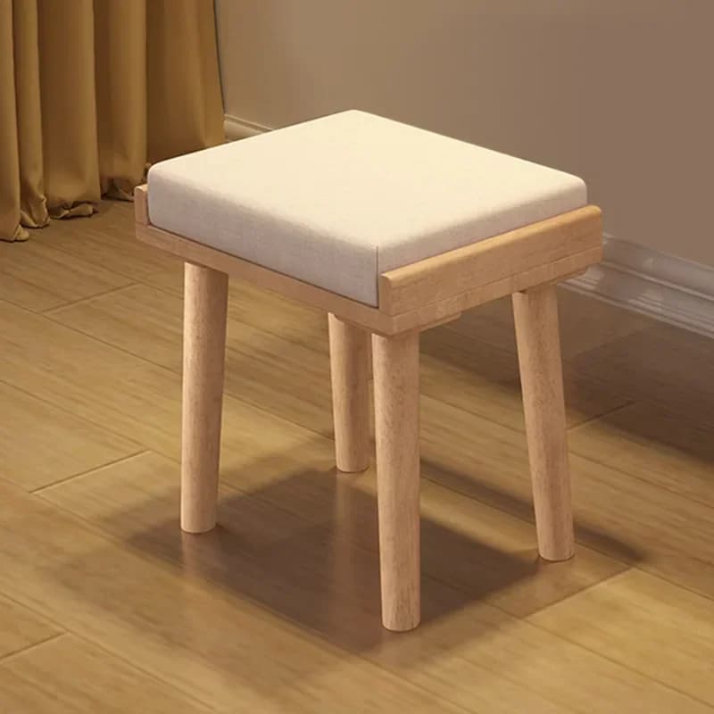 Nordic Solid Wood Makeup Stool - Ottoman Footrest Bench for Door Side & Sofa, Furniture