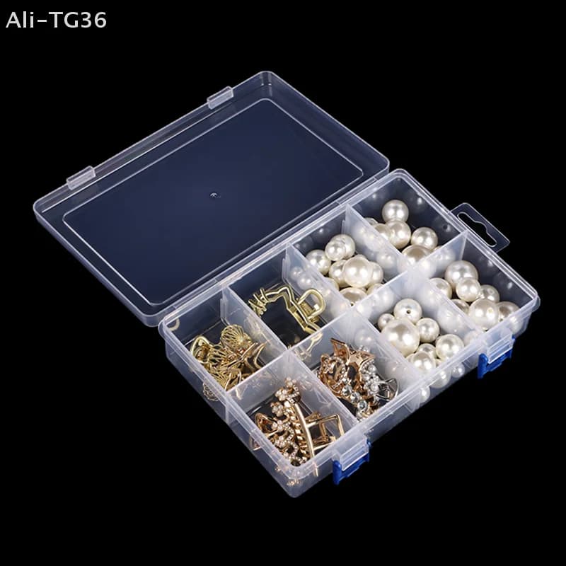 Cassetta Portautensili Multifunzione 20*13.5*4.5cm Grande Scatola di Stoccaggio in Plastica a 8 Scomparti Organizzatore Trasparente per Viti e Componenti Elettronici xkdae