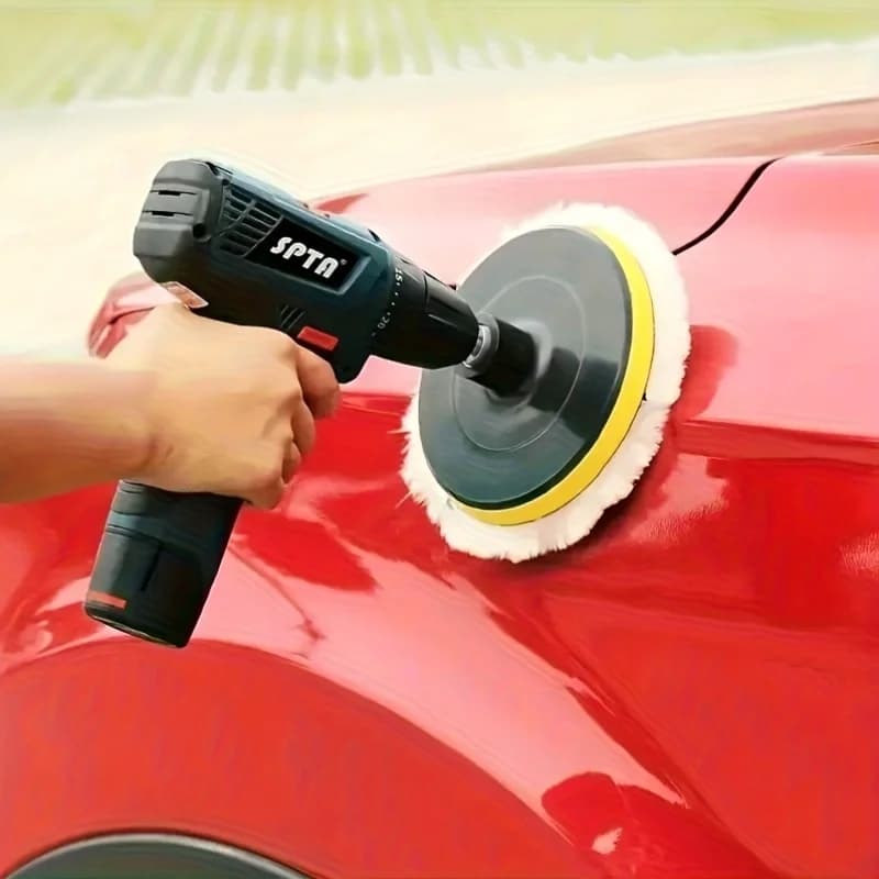 7pcs Professional Car Polishing Set | Sponge Rubber Polishing Pads and Drill Connectors for Car Waxing and Polishing