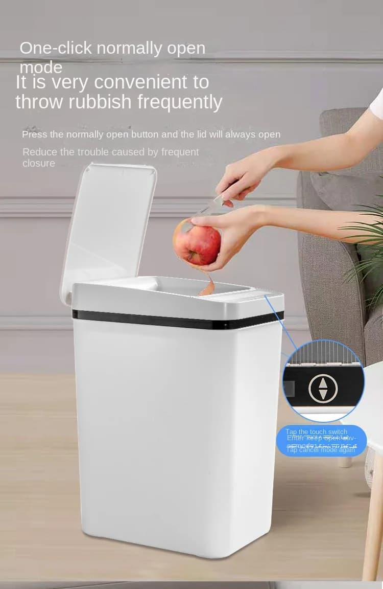 Cestino Intelligente con Sensore Automatico per Bagno, Cucina, Soggiorno, Contenitore per Rifiuti e Riciclo, Accessori per la Casa