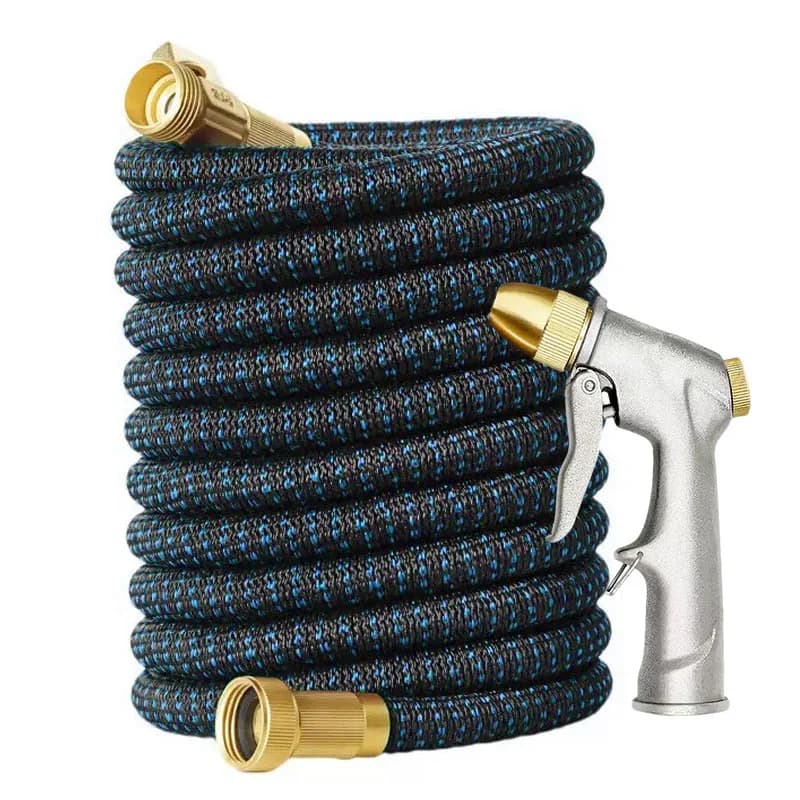 Home and garden irrigation pipe with flexible bimetallic joint and adjustable gun for car washing, garden irrigation accessories