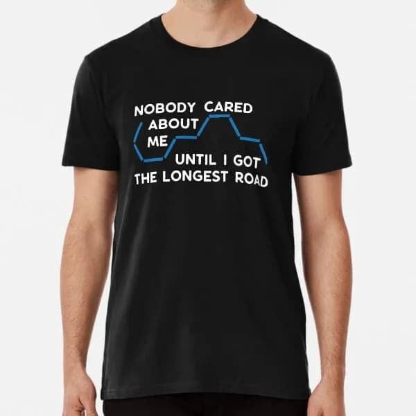 The Longest Road - T-shirt dal design divertente del gioco da tavolo Settlers, taglia M-3XL, design premium