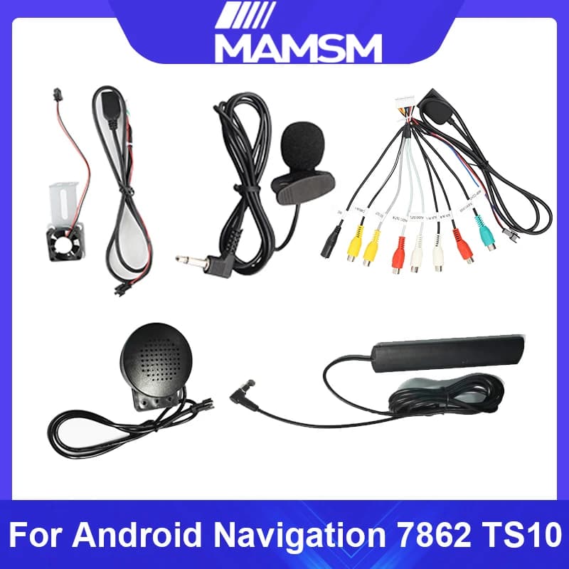 Cavo RCA Versione 4G/WIFI, Adattatore Radio, Microfono AUX per Autoradio Android, Microfono USB, Antenna GPS, Audio Video