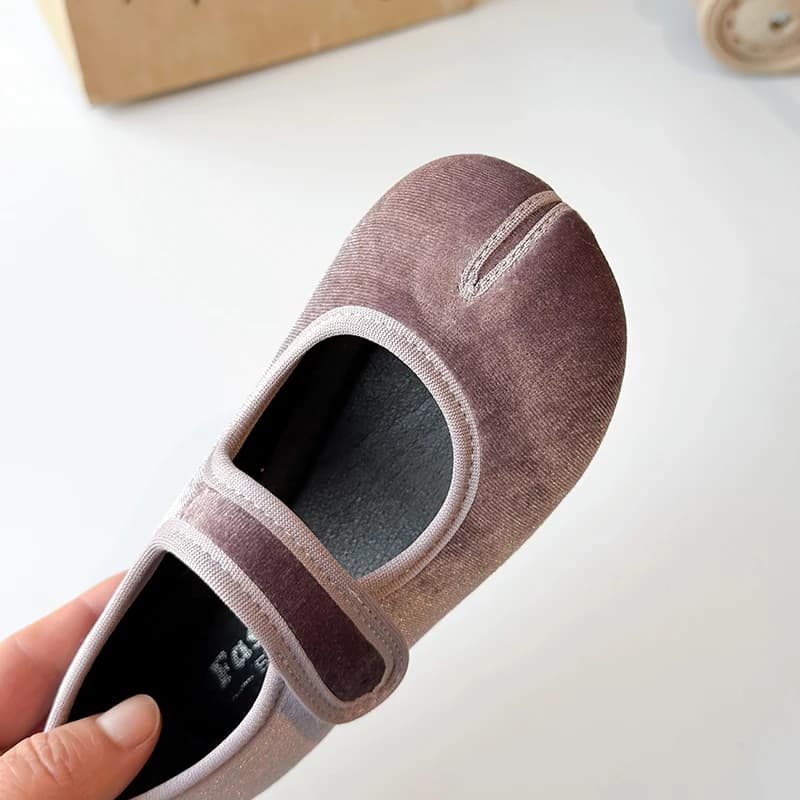 Scarpe in Pelle per Bambini, Ballerine Mary Jane in Velluto Primaverili per Ragazze, con Chiusura a Strappo, Multicolore, Casual, Stile Principessa, Scarpa Singola a Bocca Bassa
