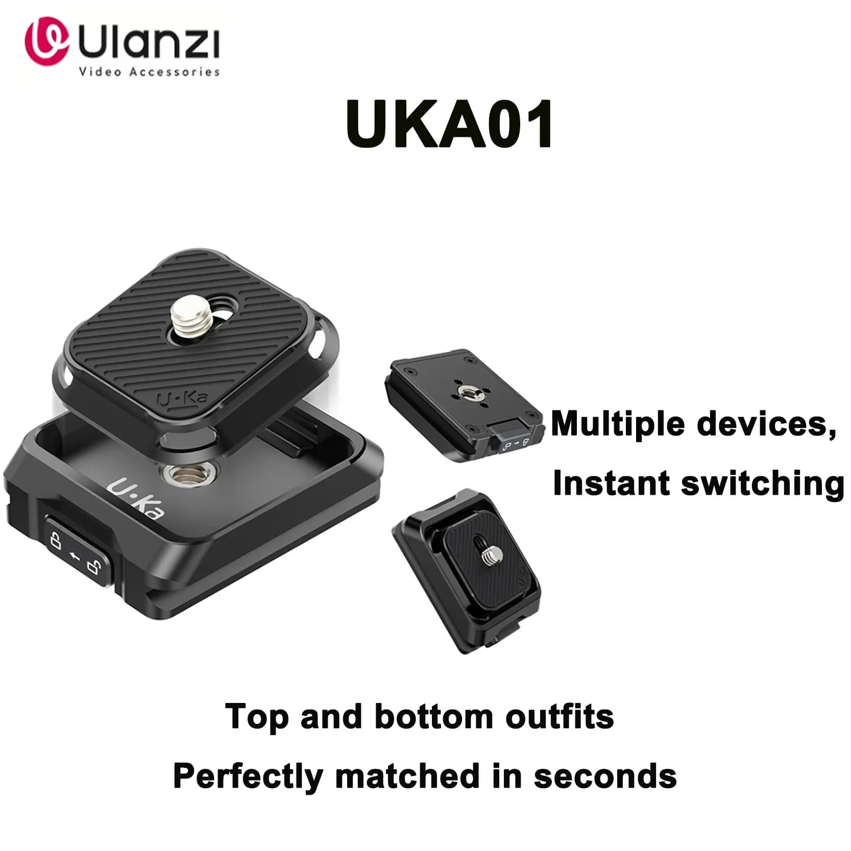 Base a sgancio rapido per treppiede stabilizzatore piastra rapida per fotocamera originale Ulanzi Uka01