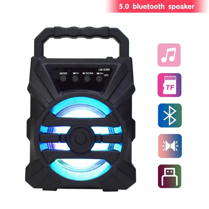 Altoparlante Bluetooth portatile - Suono ad alta potenza da 500 mAh, Karaoke con scheda TF e bassi migliorati per balli all'aperto, mini subwoof portatile