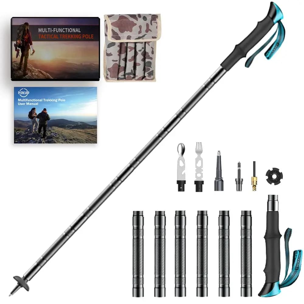 Trekking Stick, Prime 15in1, Multipurpose Adjustable Sticks for Men and Women, for Open Adventure and Hiking