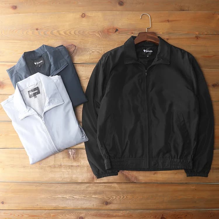 Casual Trendy Men's Workwear Jacket Loose Fit Turn-down Collar Breathable Polyester Autumn Spring Outerwear Polyester Fiber