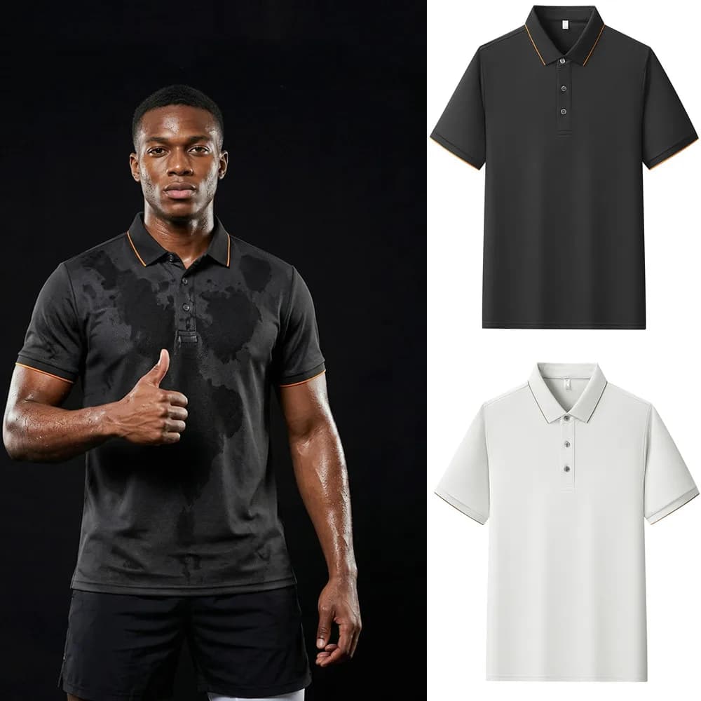 Polo Casual per Sport all'Aperto, Maglietta Polo Estiva ad Asciugatura Rapida, Jersey da Golf a Maniche Corte, T-shirt Traspirante per Fitness, Escursionismo e Viaggi