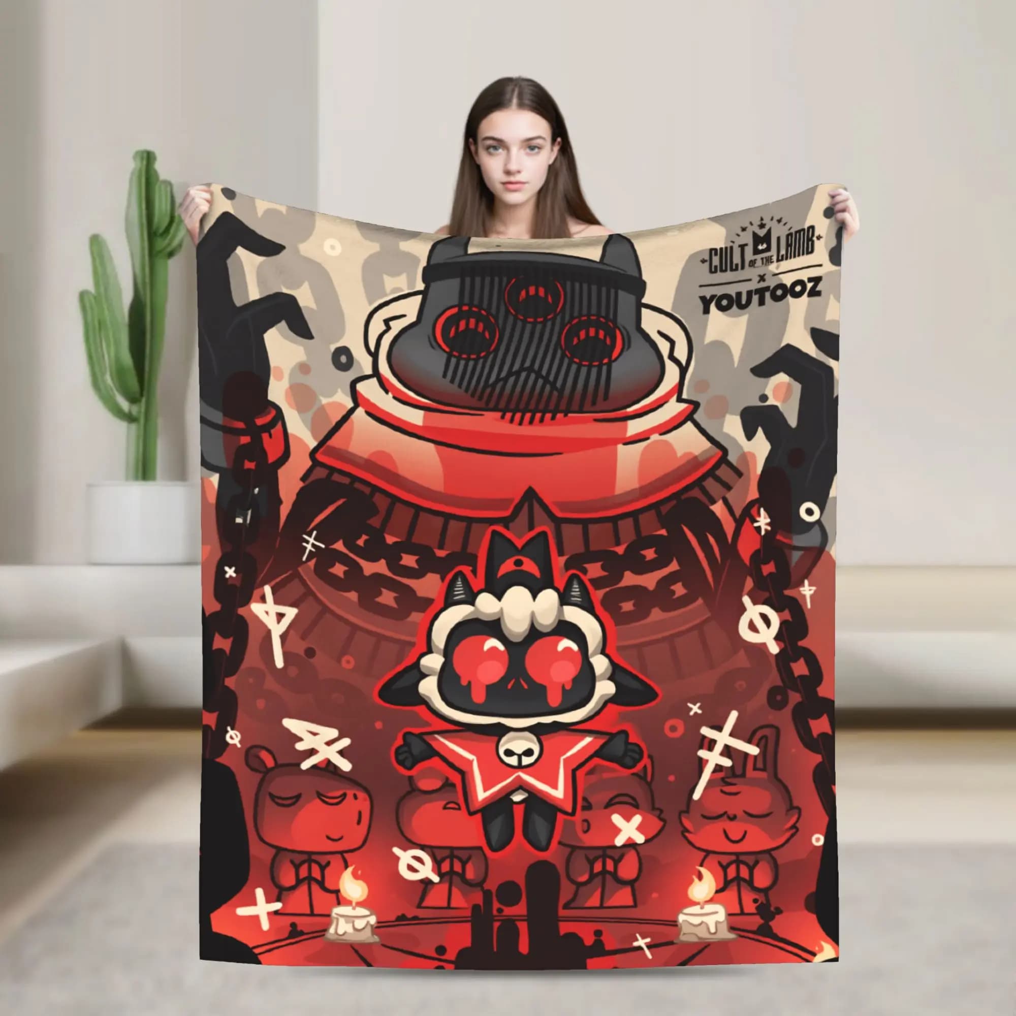 Cult of the Lamb Warm Soft Blankets Picnic Plush Throw Blanket Fashion Home Decor Flannel Bedspread Sofa Bed Cover
