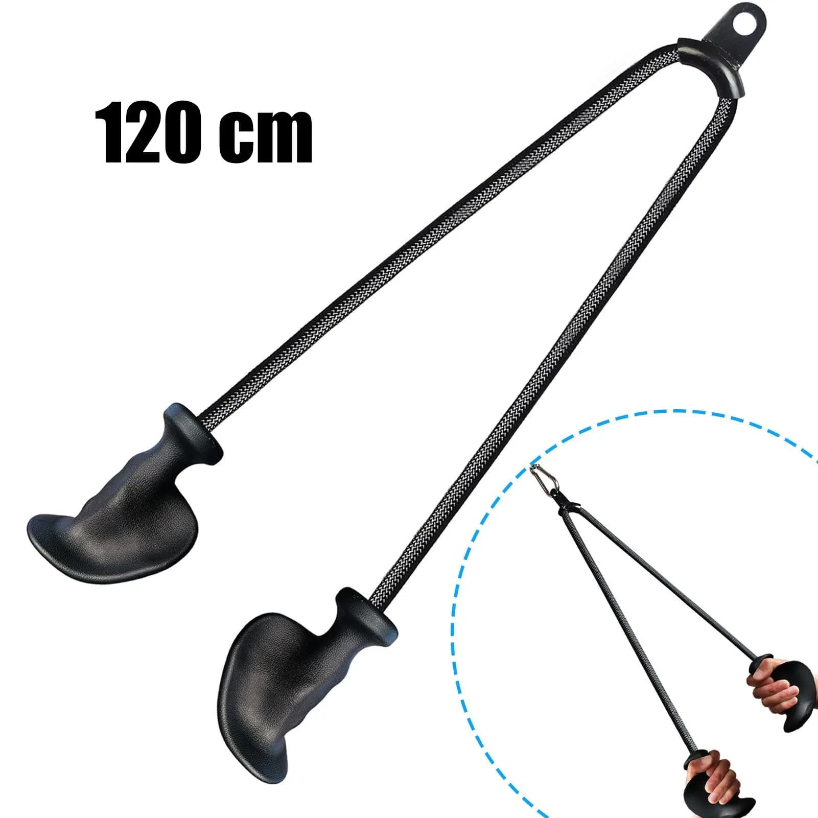 Ergonomic tricipitation tail, easy to grip, anti-slip, heavy load handle, DIY pulley cable fitting, updated natural rubber