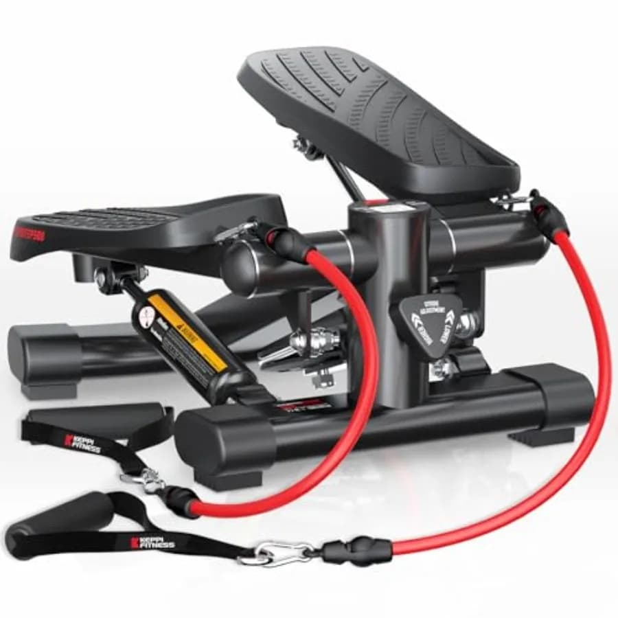 Stepper KeppiFitness per Esercizi a Casa, Stepper con Bande di Resistenza per Allenamento Cardio Domestico - Serie FITSTEP