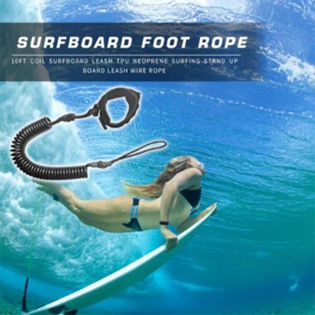10 'Surfboard Ankle Strap Rope Rolled Support Paddle Board SUP Strap
